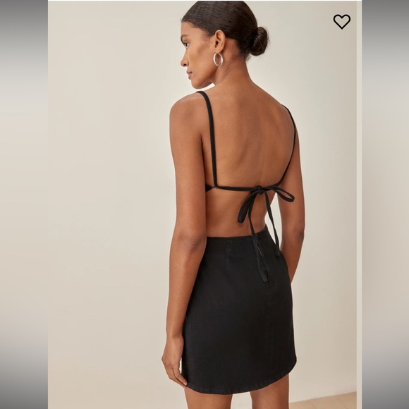 Reformation Kate Tie Back Denim Dress (Size 2) - Picture 3 of 4